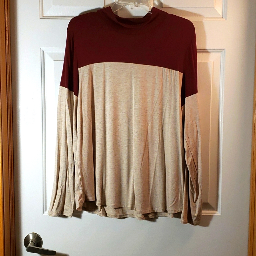 2 tone long sleeve top